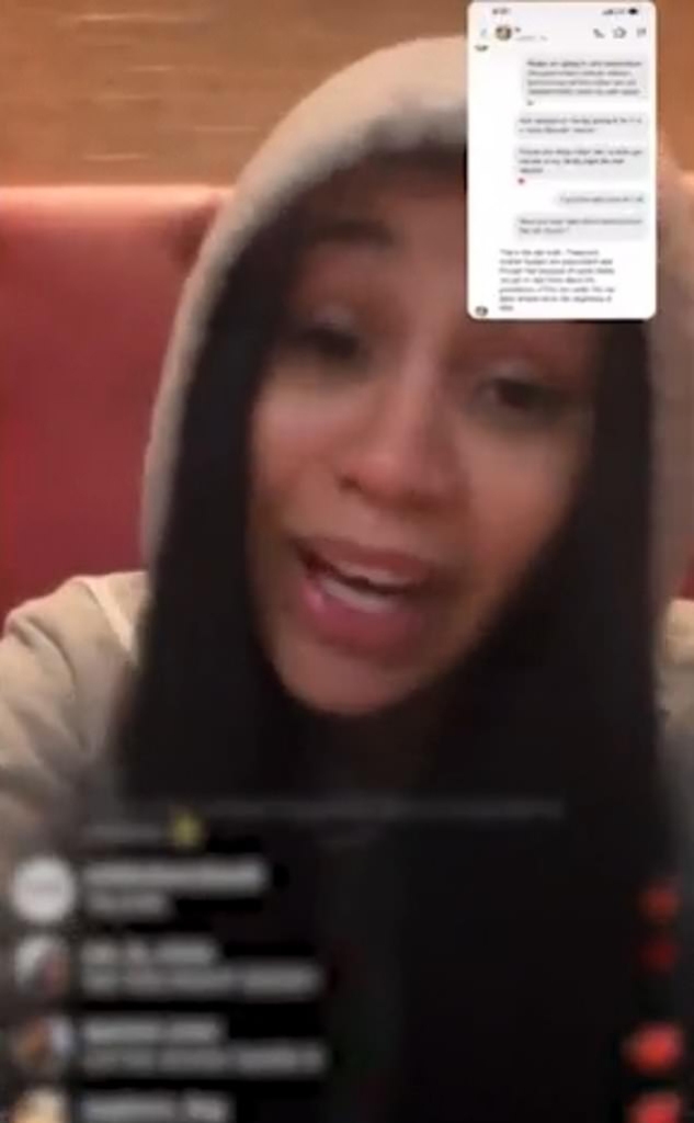 The "Bodak Yellow" Grammy winner clapped back at haters in an Instagram Live address, insisting that she is not a predator. 