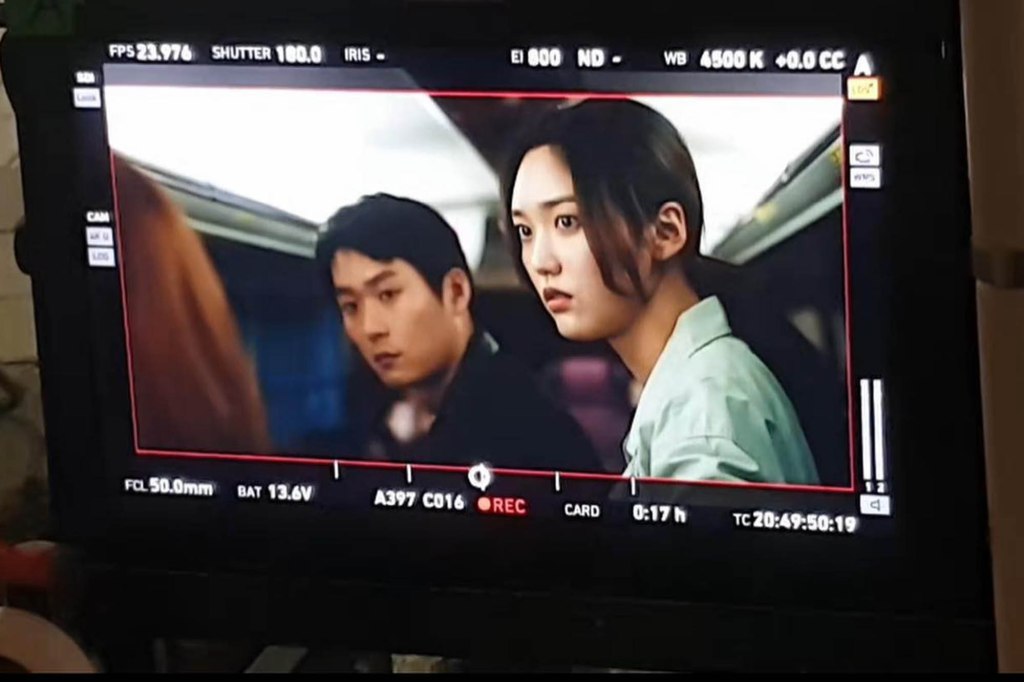 Phone of Chae-yun and a co-star on the set of 'Zombie Detective.'