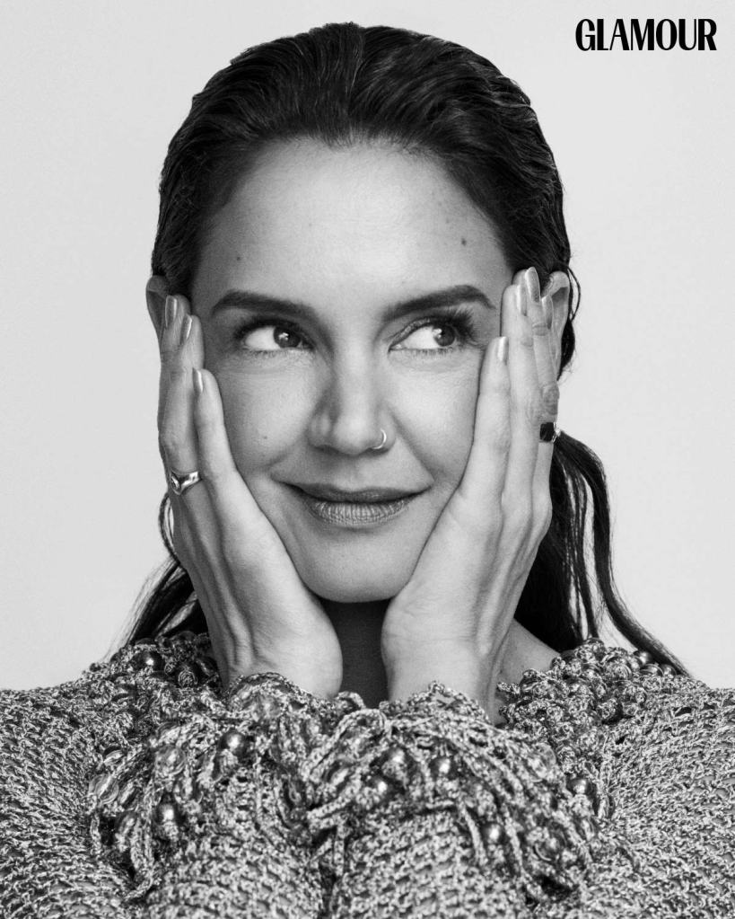 Katie Holmes poses for Glamour spread