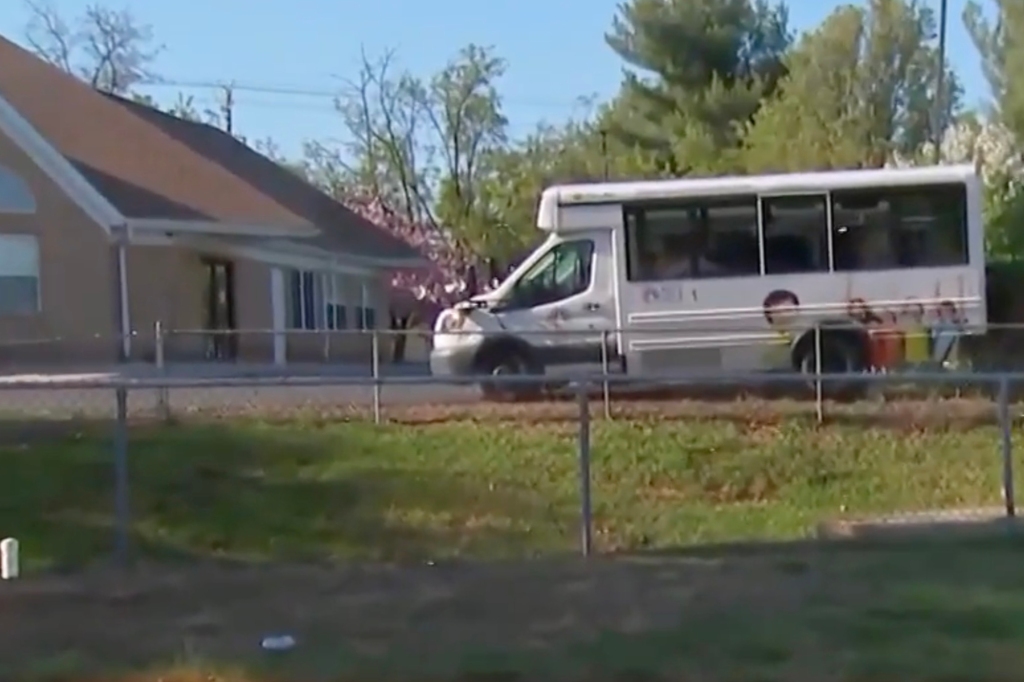 bus outside of daycare center in Germantown, Maryland