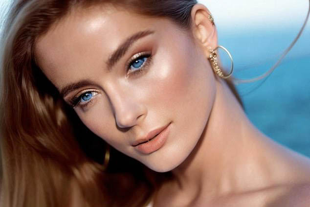 AI rendered imagine of a pretty woman with airbrushed complexion and blue eyes