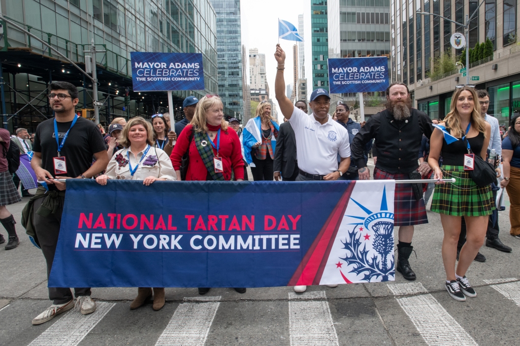 Mayor Eric Adams with the National Tartan Day Committee