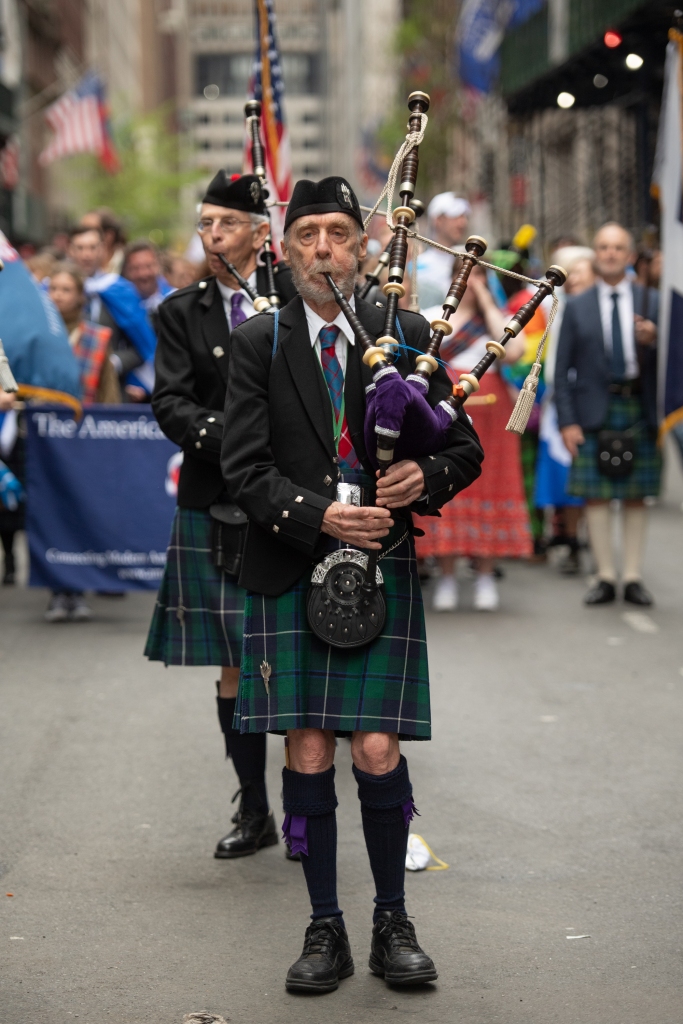 Man playing bagpipes