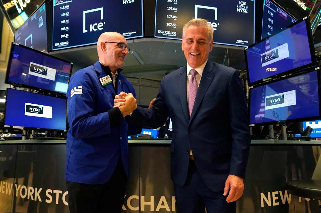 House Speaker Kevin McCarthy (R-Calif.) at the New York Stock Exchange April 17, 2023.