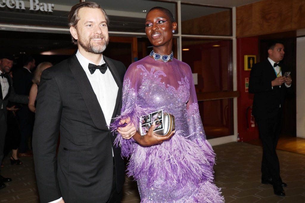 Jackson and Turner-Smith are all smiles at this year's BAFTA awards in London. 