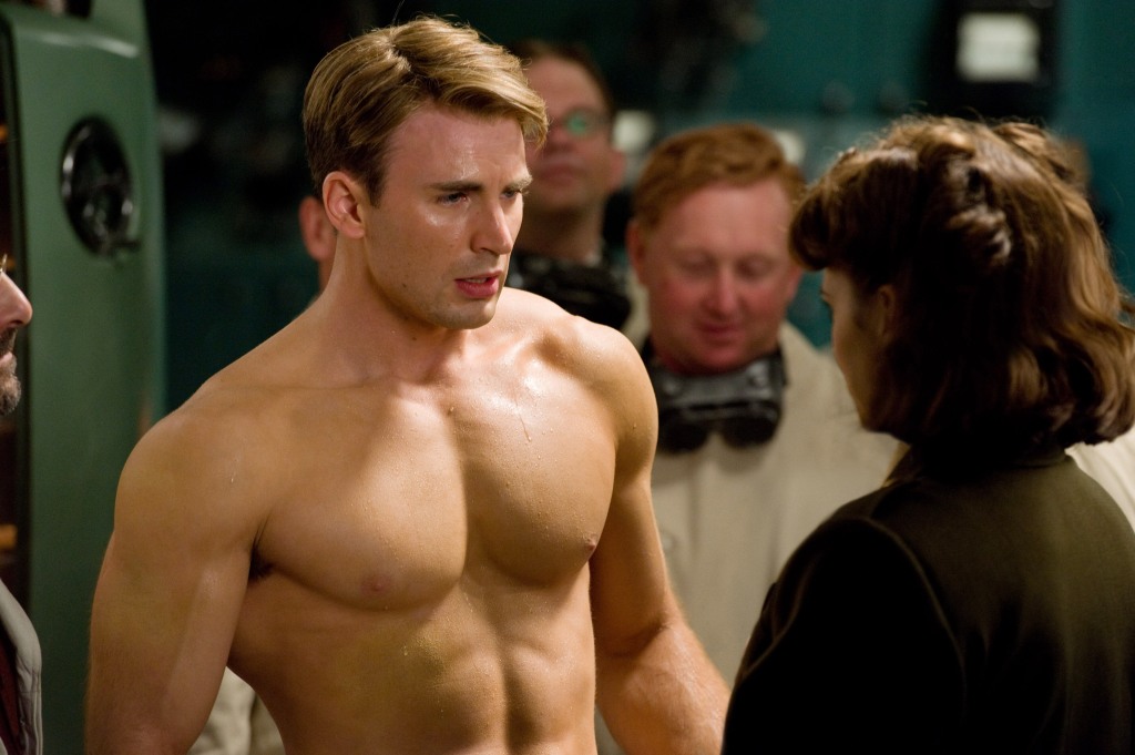 Chris Evans appears in "Captain America: The First Avenger" in 2011.