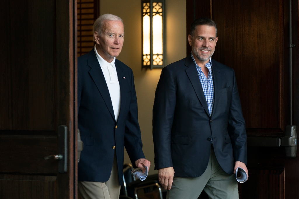 Hunter Biden pictured with dad Joe Biden. 