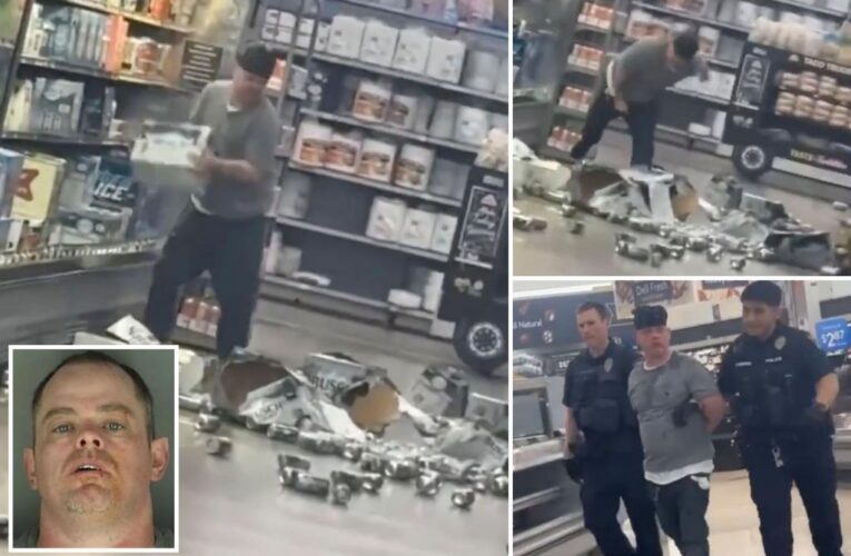 Walmart beer-smasher J Dustin D. Cain charged with exposing self to teen
