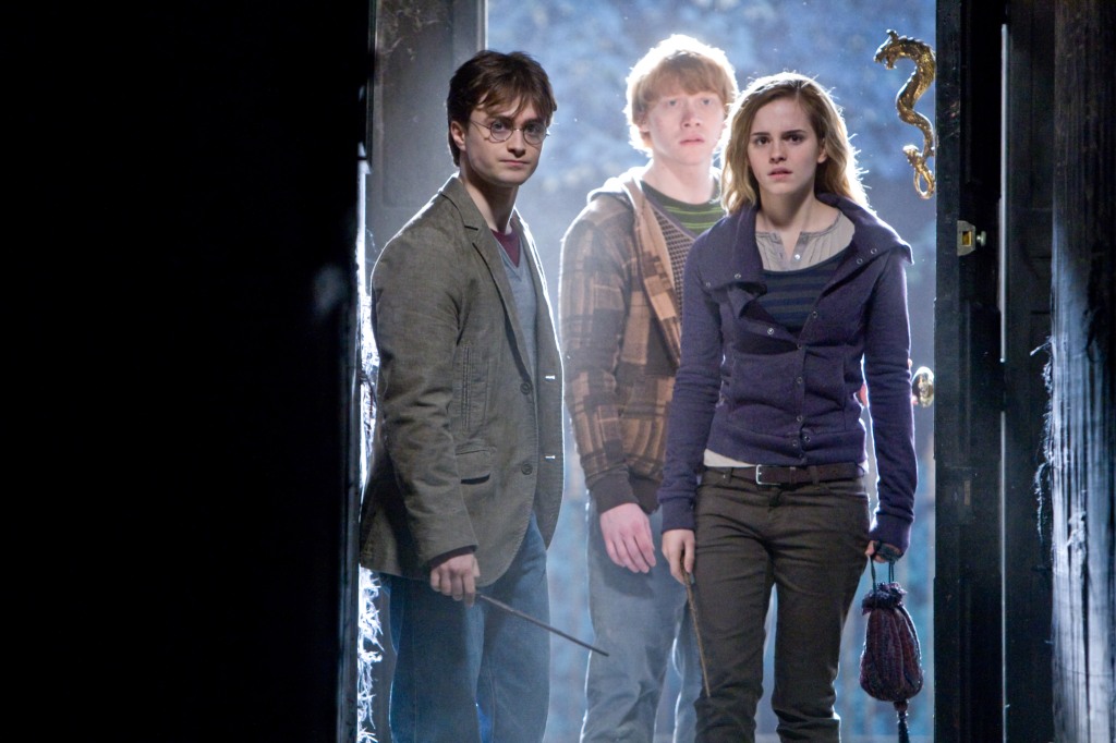 Hermione (Emma Watson), Harry (Daniel Radcliffe), and Ron (Rupert Grint) in "Harry Potter and The Deathly Hallows Part 1." 