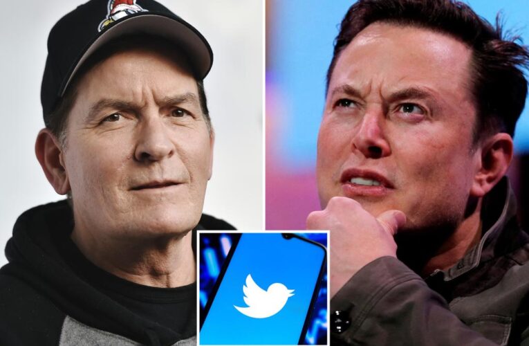 Charlie Sheen begs Elon Musk to return his blue checkmark