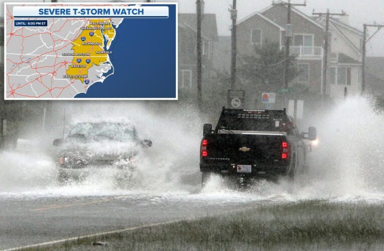 Severe storms threaten the East Coast with hail, wind, tornadoes