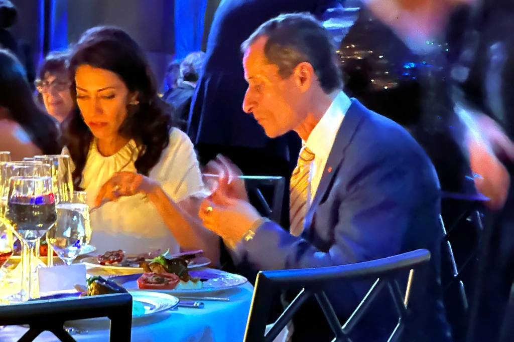 Weiner was recently spotted at the Inner Circle charity dinner with his estranged ex-wife Huma Abedin sparking rumors they may be back together – something he has denied. 