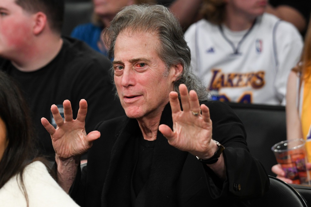 Comedian Richard Lewis attends a basketball game between the Los Angeles Lakers and the Phoenix Suns at Staples Center on February 6, 2018 in Los Angeles, California.