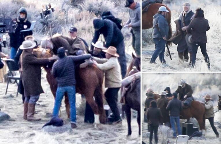 Alec Baldwin gets help from 6 crew members mounting horse on ‘Rust’ set