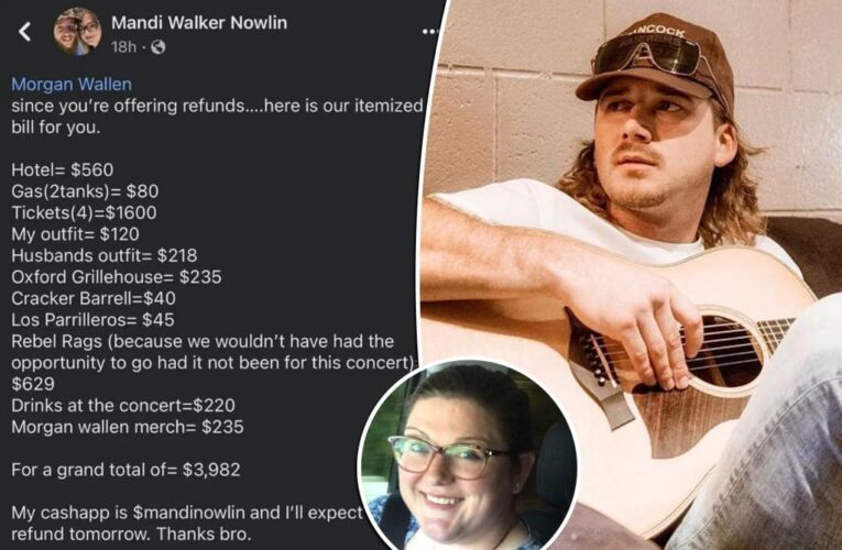 Morgan Wallen fan sends singer $4K bill for canceled show