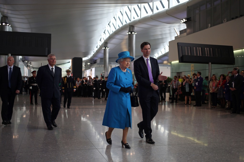 Queen Elizabeth II at Heathrow Airport