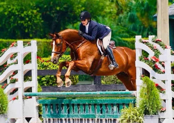 Patty Raynes and her horse, Touchdown, in Wellington, Florida. 