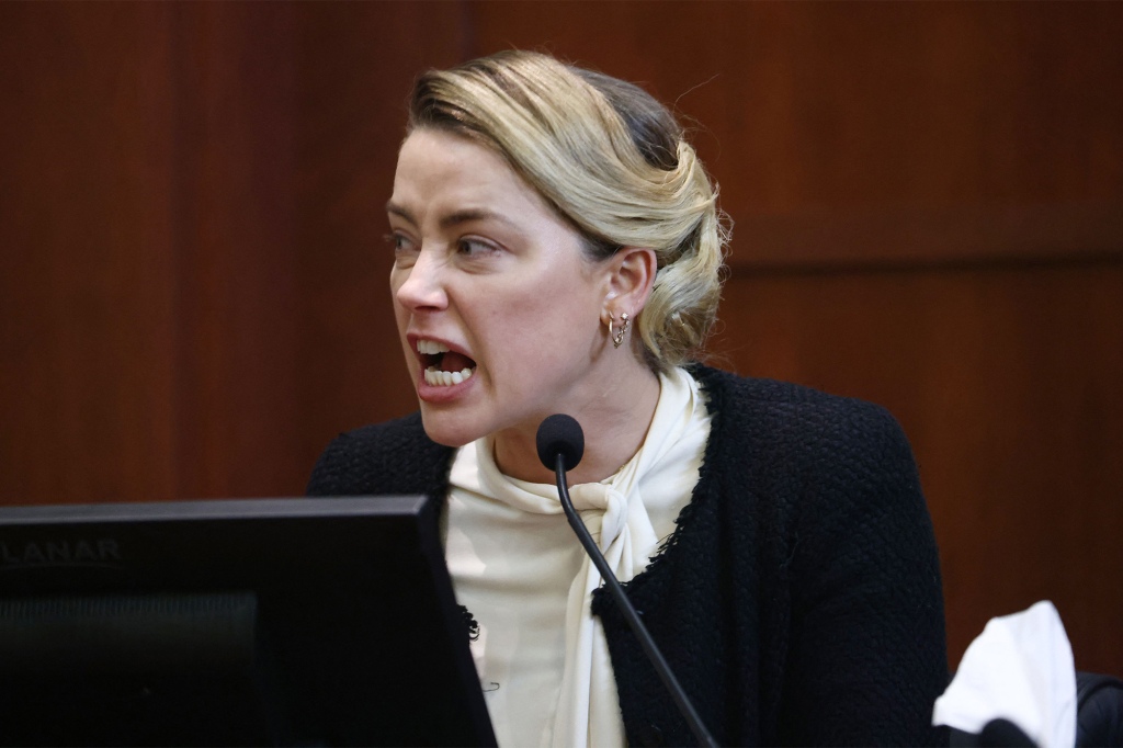 Amber Heard testifies at the Fairfax County Circuit Courthouse in Fairfax, Virginia, on May 5, 2022.