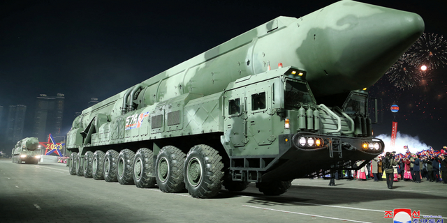 Another missile is shown during the North Korean military parade in Pyongyang on Feb. 8, 2023.