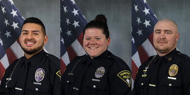 Sergeant Andrew Snyder, Officer Freddy Martinez and Officer Madison Douglass rescued 5 people and a baby from a burning home in Indiana on April 3. 