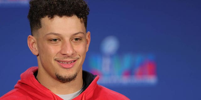 Kansas City Chiefs MVP quarterback Patrick Mahomes speaks during a press conference at the Phoenix Convention Center Feb. 13, 2023, in Phoenix, Ariz.