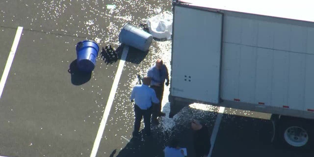 The trailer was broken into overnight while it was parked in a Walmart parking lot.