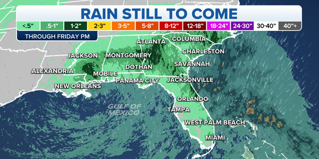 Rain still forecast through Friday night in and around Florida 