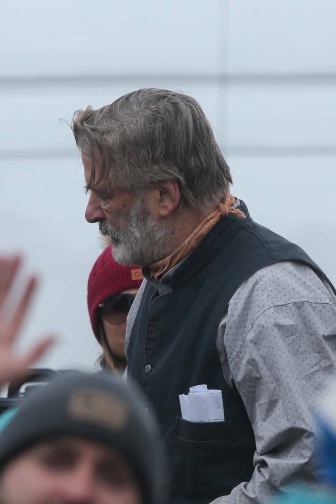 profile of Alec Baldwin on set of "Rust" in Montana