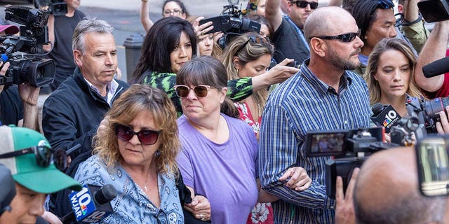 Relatives of Jack Teixeira leave John Joseph Moakley United States Courthouse following his arraignment on April 14, 2023, in Boston.