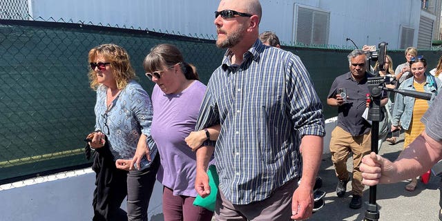 Relatives of Jack Teixeira leave the John Joseph Moakley United States Courthouse, in Boston, on April 14, 2023.