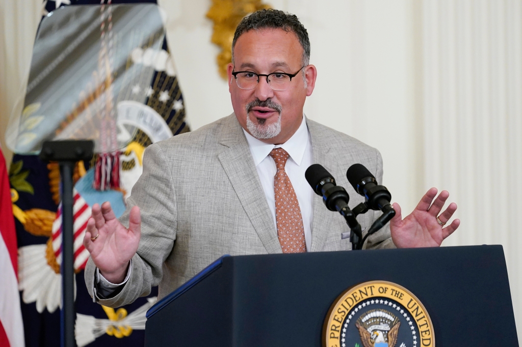 Education Secretary Miguel Cardona defended proposed changes to Title IX rules.