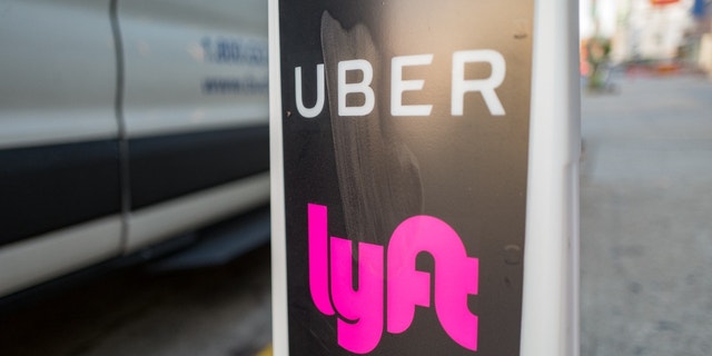 Uber Lyft logos Los Angeles California