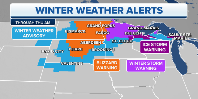 Winter weather alerts through Wednesday morning