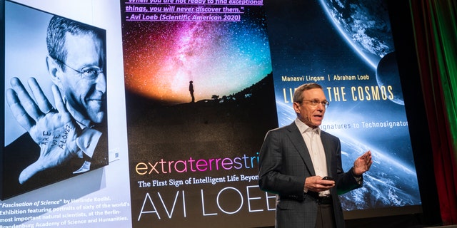 Harvard Professor Avi Loeb speaking at the annual conference ni Zurich, Switzerland in March 