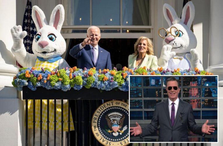 Stephen Colbert pokes fun at President Biden’s bizarre Easter Egg Roll gaffe