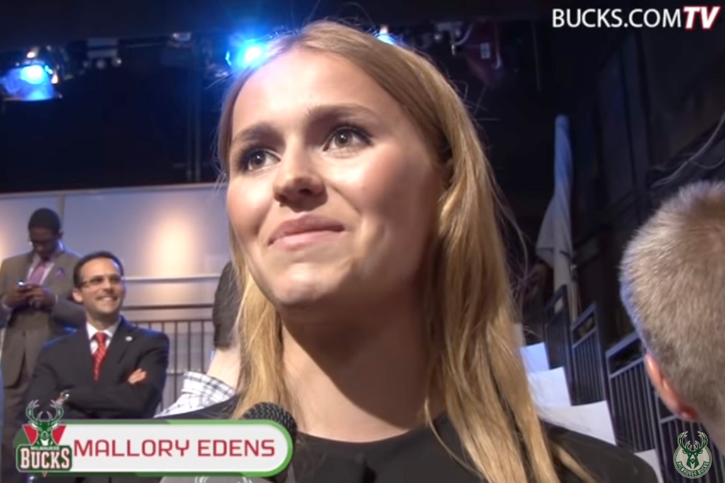 Mallory Edens during the 2014 NBA draft lottery.