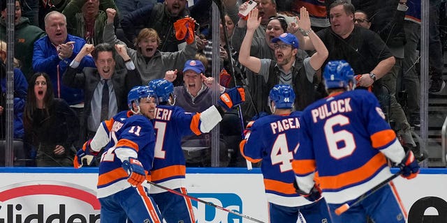 Isles celebrate goal