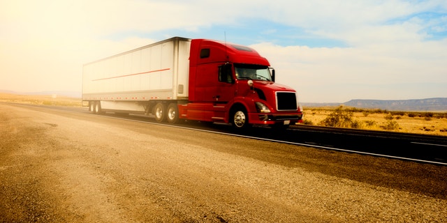 Truck on Highway, California, USA