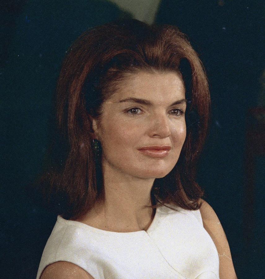 Jackie Kennedy is pictured. She was married to President Kennedy until his assassination in 1963. She later married shipping magnate Aristotle Onassis. 