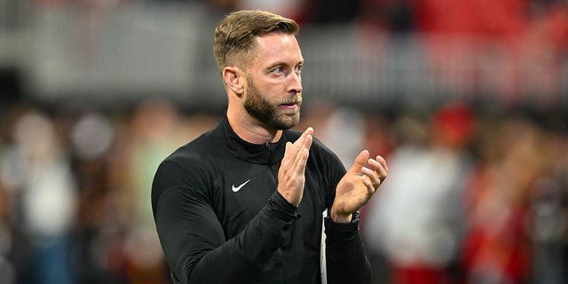 Arizona head coach Kliff Kingsbury before the Falcons game on Jan. 1, 2023, at Mercedes-Benz Stadium in Atlanta.