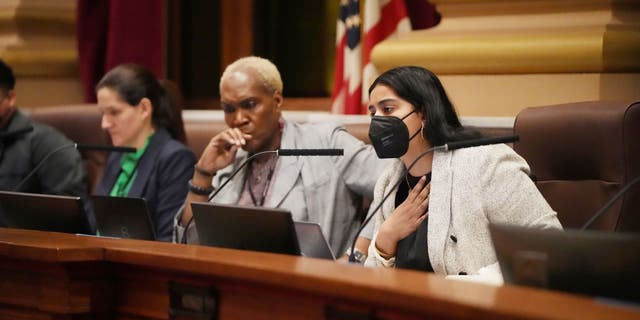 Minneapolis City Council members Andrea Jenkins, left, and Aisha Chughtai.