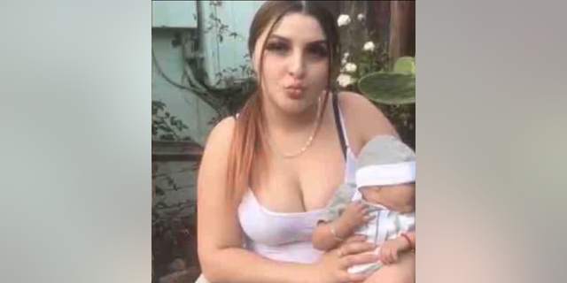 Manuela "Mona" Rodriguez pictured with her young son. 