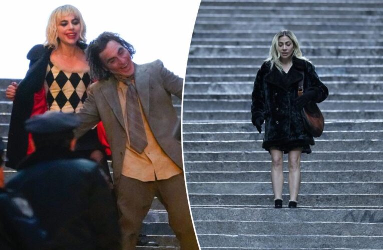 Lady Gaga seen singing on NYC steps for ‘Joker 2’