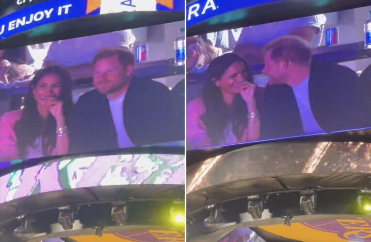 Prince Harry and Meghan Markle spotted at Lakers home playoff game