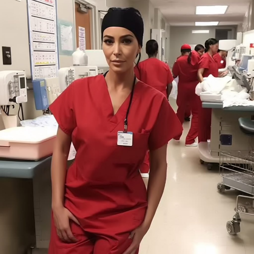 AI reimagined what Kim Kardashian would look like as a nurse.