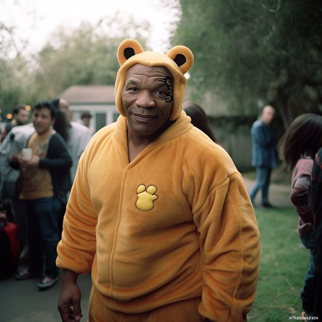 In an alternate AI reality, a Winnie the Pooh loving Mike Tyson exists.