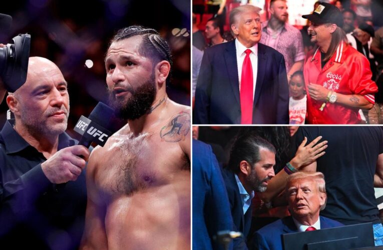 UFC’s Jorge Masvidal leads ‘Let’s go Brandon’ chant as Donald Trump, Kid Rock attends event