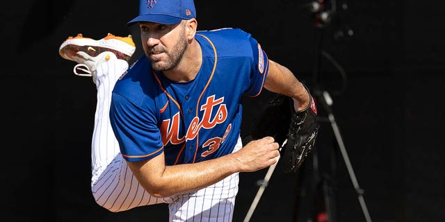 Mets pitcher Justin Verlander during a spring training workout Feb. 17, 2023, in Port St. Lucie, Fla. 