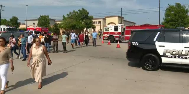 Mall shoppers leaving shooting scene