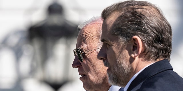 President Biden and son Hunter Biden are seen at the White House